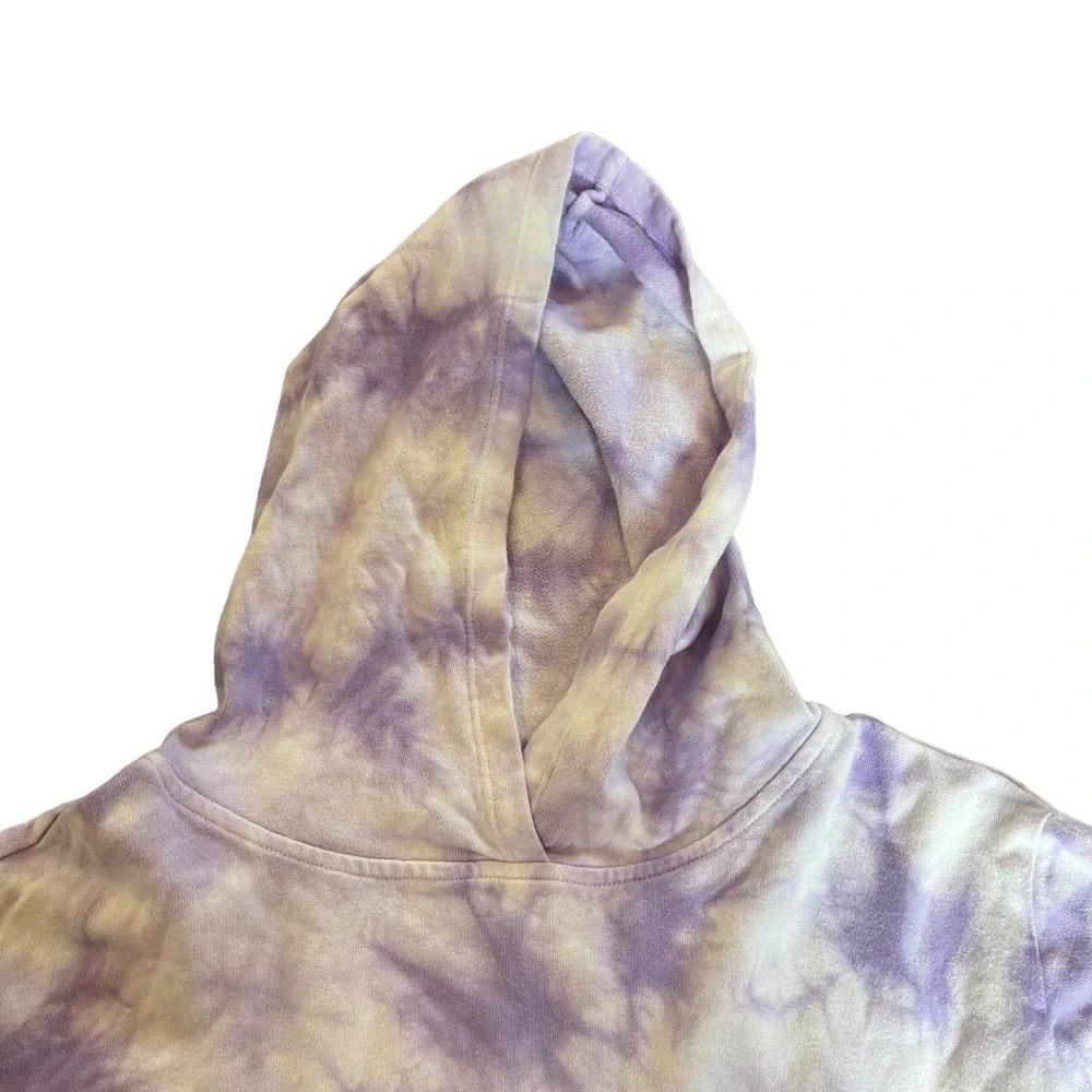 Justice Girls 12/14 Purple White‎ Tie Dye Glitter Sweatshirt Hoodie Pullover